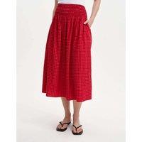 Finery London Cotton Blend Gingham Midi A-Line Skirt Pink Mix