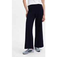 Finery London Jersey Elasticated Waist Wide Leg Trousers Navy