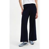 Finery London Jersey Elasticated Waist Wide Leg Trousers Navy