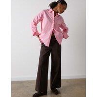 Whistles Jersey Seam Detail Wide Leg Trousers Brown