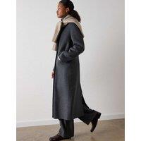 Whistles Double Faced Wool Rich Longline Coat Grey