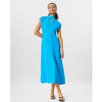 Whistles High Neck Midi Skater Dress Blue