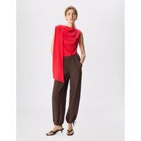 Whistles Relaxed Tie Hem Trouser Brown