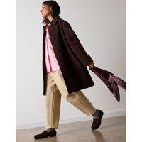 Whistles Boucle Wool Coat Brown
