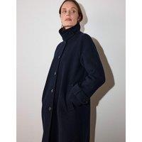 Whistles Wool Rich Longline Car Coat Navy