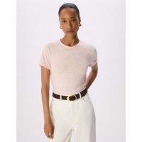 Whistles Pure Cotton T-Shirt Light Pink