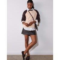 Whistles Pure Cotton Contrast Sleeve Sweatshirt Brown Mix