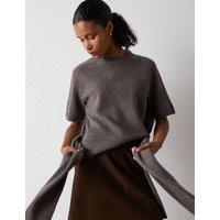 Whistles Pure Wool Knitted T-Shirt Neutral