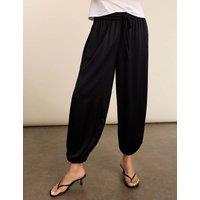 BAUKJEN Satin Balloon Ankle Grazer Trousers Black