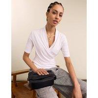 BAUKJEN Jersey V-Neck Wrap Top White