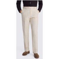 MOSS Relaxed Fit Linen Rich Striped Suit Trousers Camel