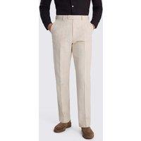 MOSS Relaxed Fit Linen Rich Striped Suit Trousers Camel
