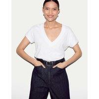 Jigsaw Pure Cotton V-Neck T-Shirt White