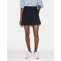 Jigsaw Cotton Rich Pleat Front Chino Shorts Navy