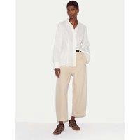 Jigsaw High Waisted Barrel Cropped Jeans Oatmeal