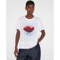 Jigsaw Pure Cotton Floral T-Shirt Red Mix