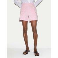 Jigsaw Cotton Rich Pleat Front Chino Shorts Pink