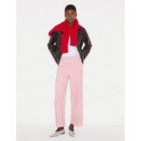 Jigsaw High Waisted Wide Leg Ankle Grazer Jeans Light Pink