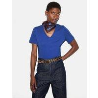 Jigsaw Pure Cotton V-Neck T-Shirt Bright Blue