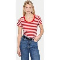 Jigsaw Pure Cotton Striped T-Shirt Red Mix