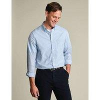 Charles Tyrwhitt Slim Fit Pure Cotton Check Shirt Light Blue