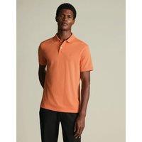Charles Tyrwhitt Cotton Rich Pique Polo Shirt Orange