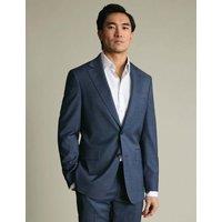 Charles Tyrwhitt Slim Fit Wool Rich Check Suit Jacket Air Force Blue