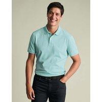 Charles Tyrwhitt Cotton Rich Pique Polo Shirt Aqua