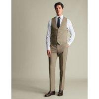 Charles Tyrwhitt Regular Fit Pure Wool Waistcoat Taupe