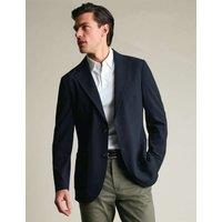 Charles Tyrwhitt Slim Fit Seersucker Single Breasted Jacket Navy