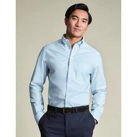 Charles Tyrwhitt Slim Fit Non Iron Cotton Rich Oxford Shirt Light Blue