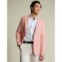 Charles Tyrwhitt Slim Fit Cotton Linen Blend Blazer Pink