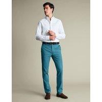 Charles Tyrwhitt Regular Fit Non Iron Cotton Rich Chinos Teal Green