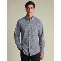 Charles Tyrwhitt Slim Fit Pure Cotton Check Shirt Dark Navy Mix