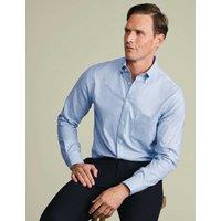 Charles Tyrwhitt Slim Fit Non Iron Cotton Rich Oxford Shirt Light Blue Mix