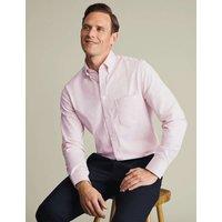 Charles Tyrwhitt Slim Fit Non Iron Cotton Rich Oxford Shirt Pink Mix