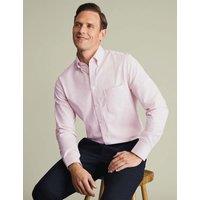 Charles Tyrwhitt Slim Fit Non Iron Cotton Rich Oxford Shirt Pink Mix