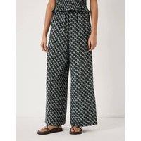 HUSH Floral Wide Leg Trousers Blue Mix