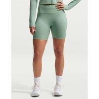 Nike Pro Seamless Ribbed High Waisted Biker Shorts Light Green