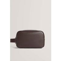 Ted Baker Leather Brogue Detail Washbag Brown