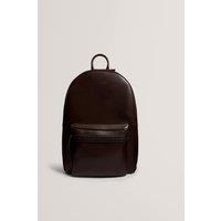 Ted Baker Leather Brogue Detail Zip Around Backpack Dark Brown