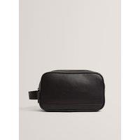 Ted Baker Leather Brogue Detail Washbag Black