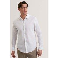 Ted Baker Regular Fit Cotton Linen Blend Prynn Shirt White