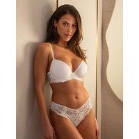 Pour Moi Fleur Padded Push-Up Plunge Bra White