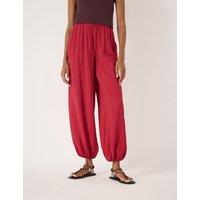 HUSH Crinkle Textured Balloon Trousers Red