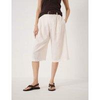 HUSH Linen Blend High Waisted Bermuda Shorts White