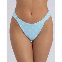 Boux Avenue Soneva Polka Dot High Leg Bikini Bottoms Blue Mix