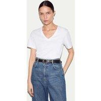 Jigsaw Pure Supima Cotton V-Neck T-Shirt White