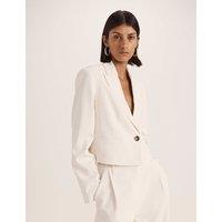 SABA Single Breasted Cropped Blazer White