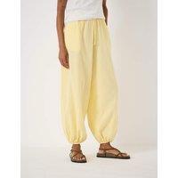 HUSH Pure Cotton Seersucker Balloon Trousers Yellow
